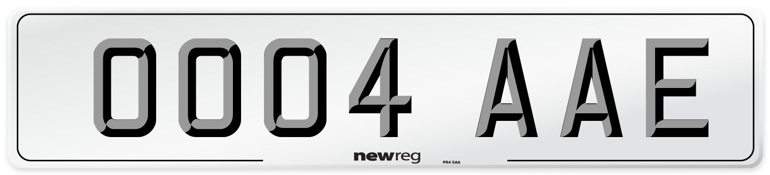 OO04 AAE Number Plate from New Reg